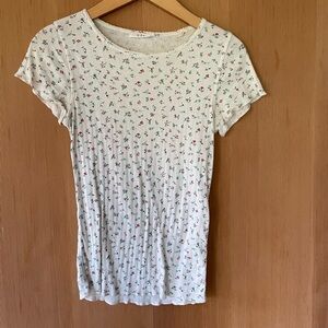 Doen Pointelle Floral TShirt, S